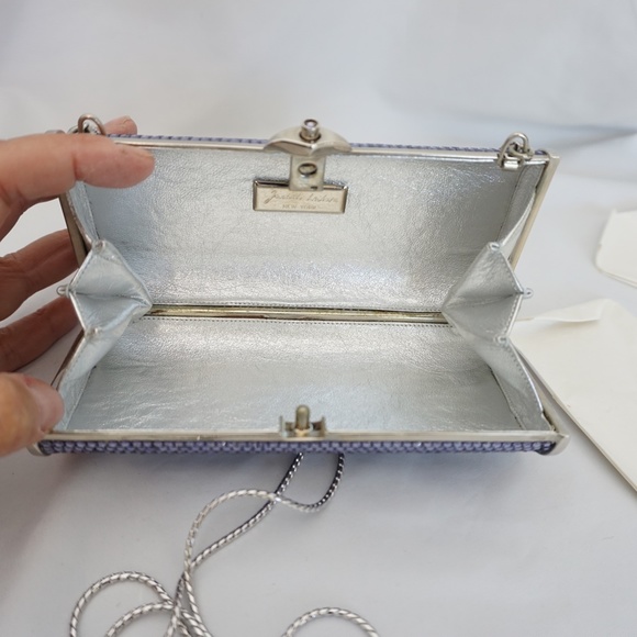 Judith Leiber Blue Crystal Embellished Minaudière - Picture 3 of 12